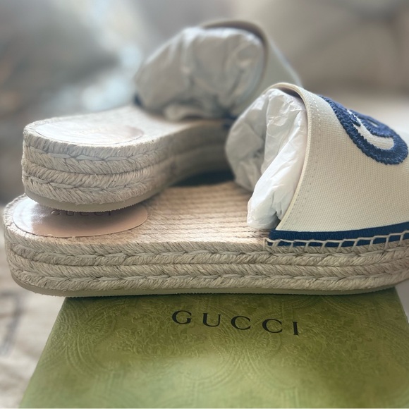 NWB Gucci Interlocking GG Canvas Slip-On Slide Sandals 40 725832 - Picture 5 of 6